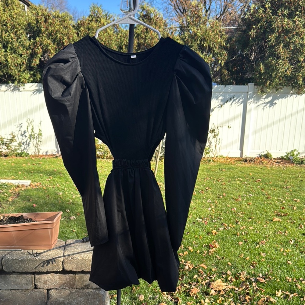 Black Puff Sleeve Dress